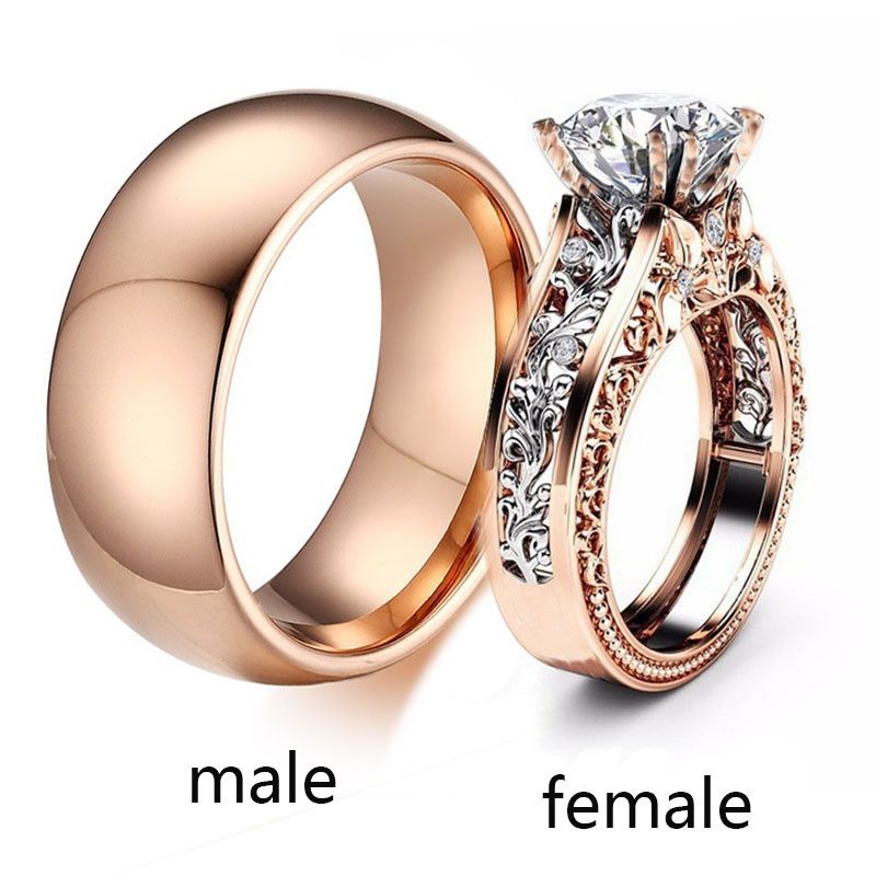 Rose Gold Wedding Rings For Him And Her