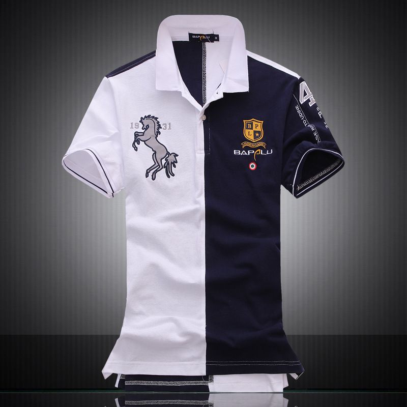 2019 New Brand Men Polo Shirts High Quality Cotton Lapel Tees Patchwork