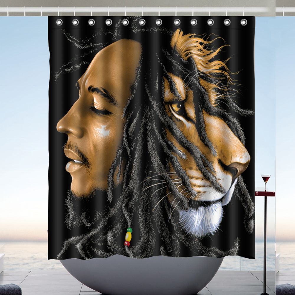 Custom Bob Marley Waterproof Bathroom Shower Curtain Polyester
