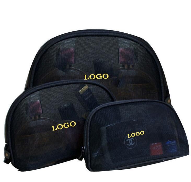 2020 Women Mesh Cosmetic Bag Nylon Zipper Women Travel Makeup Storage Bag Wash Toiletry MakeUp