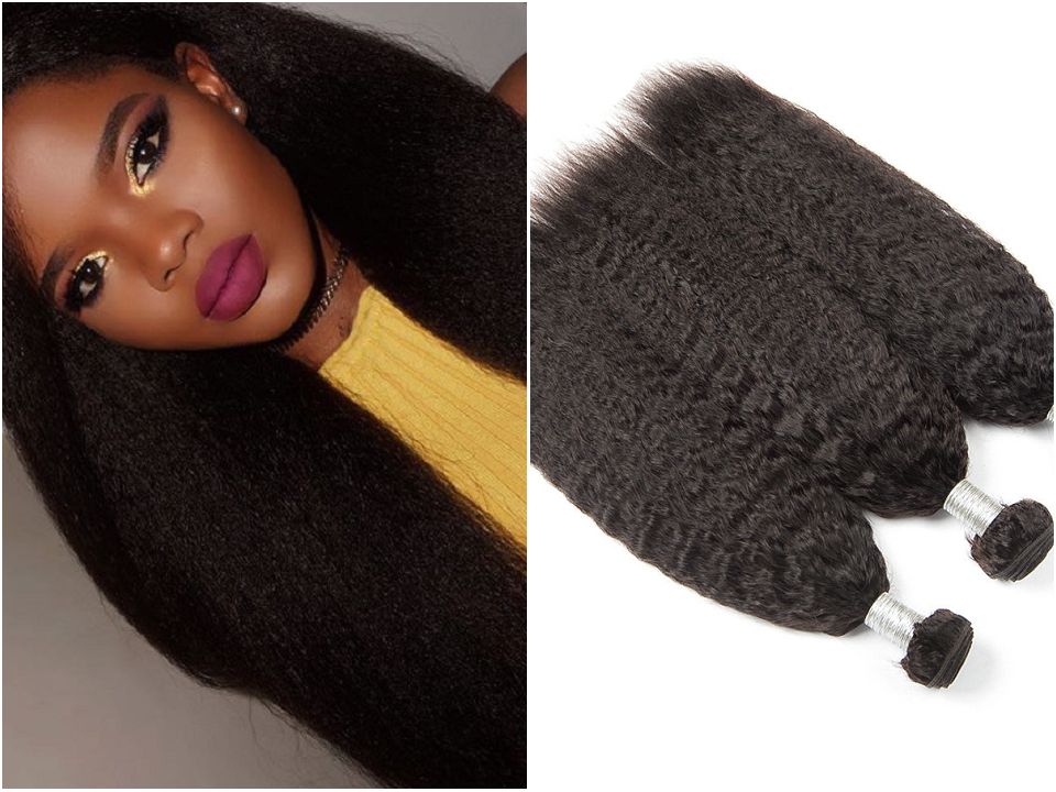 Brazilian Kinky Straight Hair Weave 2 Bundles 100 Human Hair
