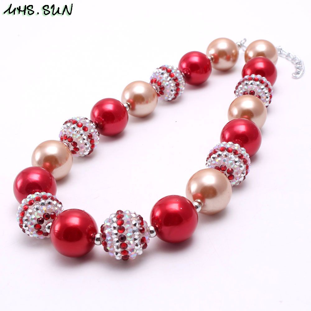 2020 Wholesale Red+Gold Color Kid Chunky Necklace Jewelry Newest ...