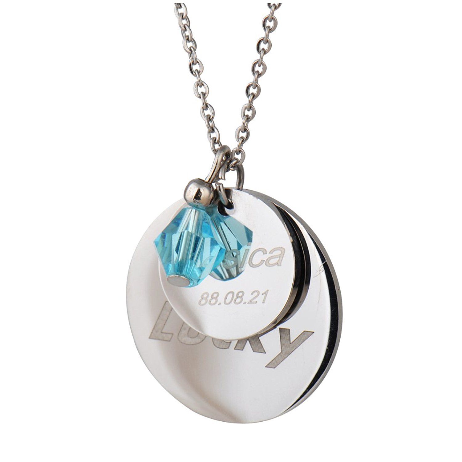 Whole Custom Personalized Initial Letters Dog Tag Necklace Whole Custom Personalized Initial Letters Dog Tag Necklace Engraved Disc With Birthstone Monogram Jewelry Birthday Valentine Gift Nl2650 Wolf