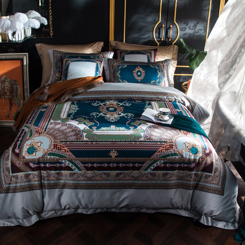 Luxury Royal King Queen Size Beddings Set 100s Egyptian Bohemia Luxury Royal King Queen Size Beddings Set 100s Egyptian Bohemia Bed Duvet Cover Sheet Pillowcases Flannel Bedding From Glenae