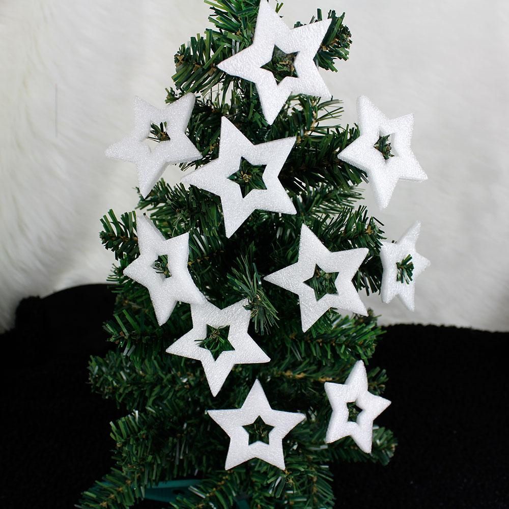 5cm Acupuncture Cotton Star Pattern Christmas Decoration Xmas Tree Ornament Cotton Snowflake Deco Christmas Decorations Accessories Christmas Decorations