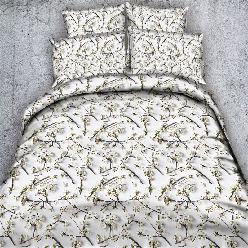 3d Purple Flower Plum Blossom Cotton Bedding Without Filler Twin
