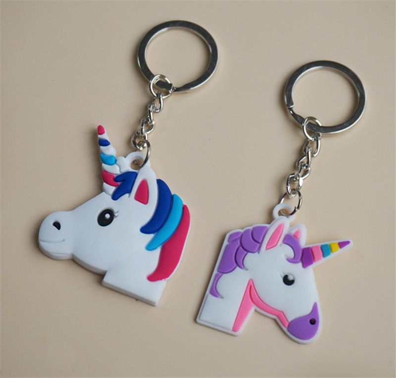 Trendy Unicorn Keychain Fashion Soft Pvc Horse Pony Unicorn Key