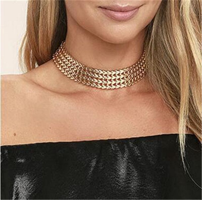 gold collar choker necklace