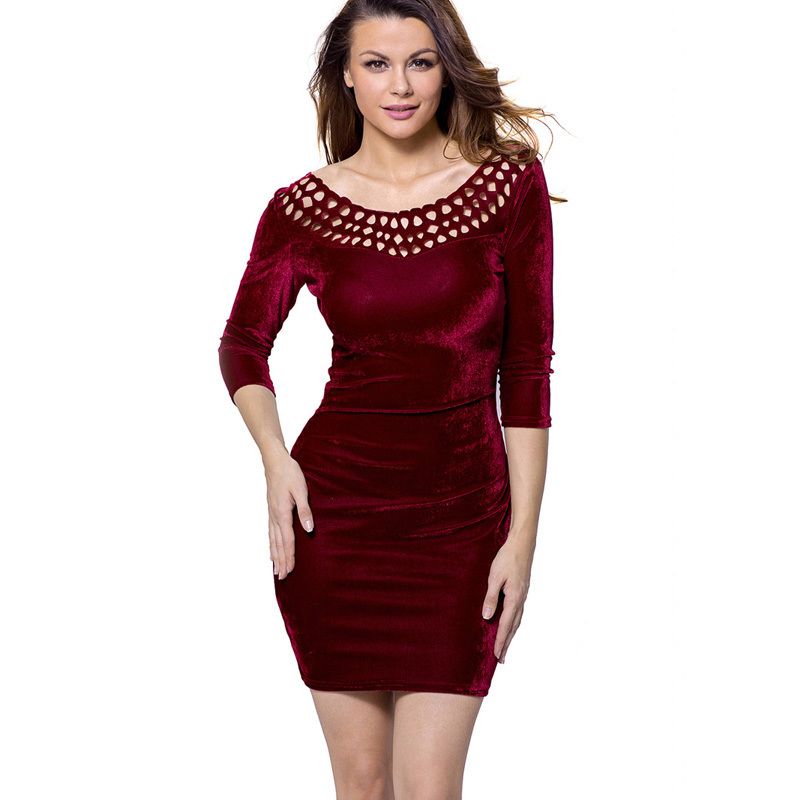 Burgundy Winter Dress