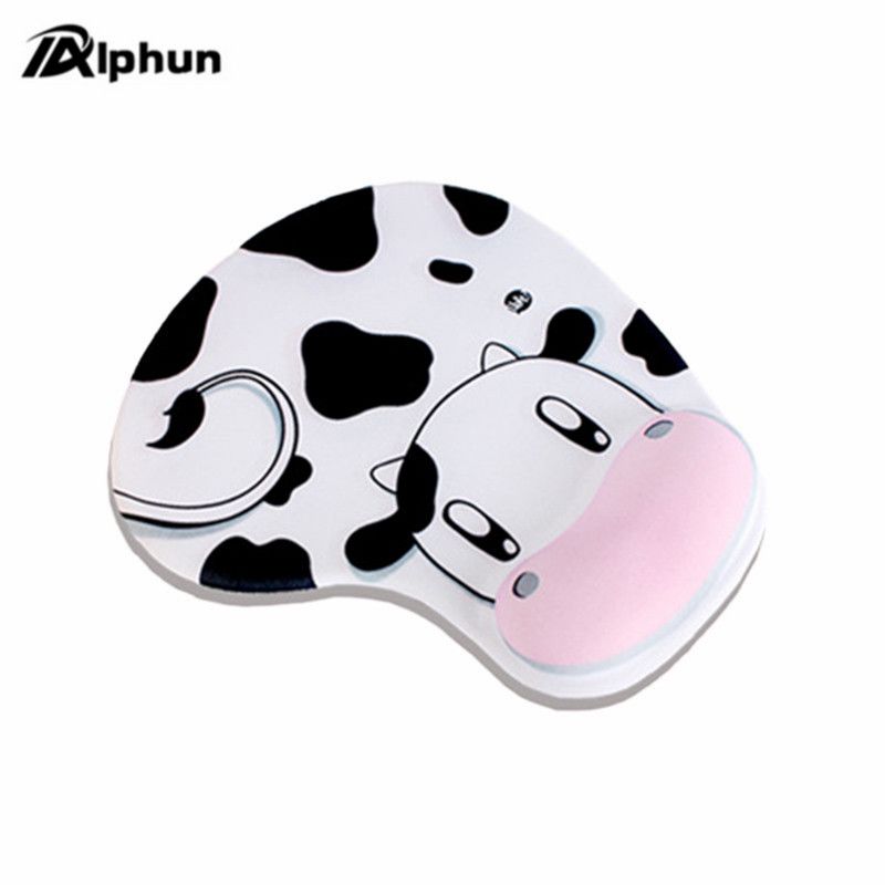 alphun gaming mause pad cow wrist comfortable slip cartoon animal