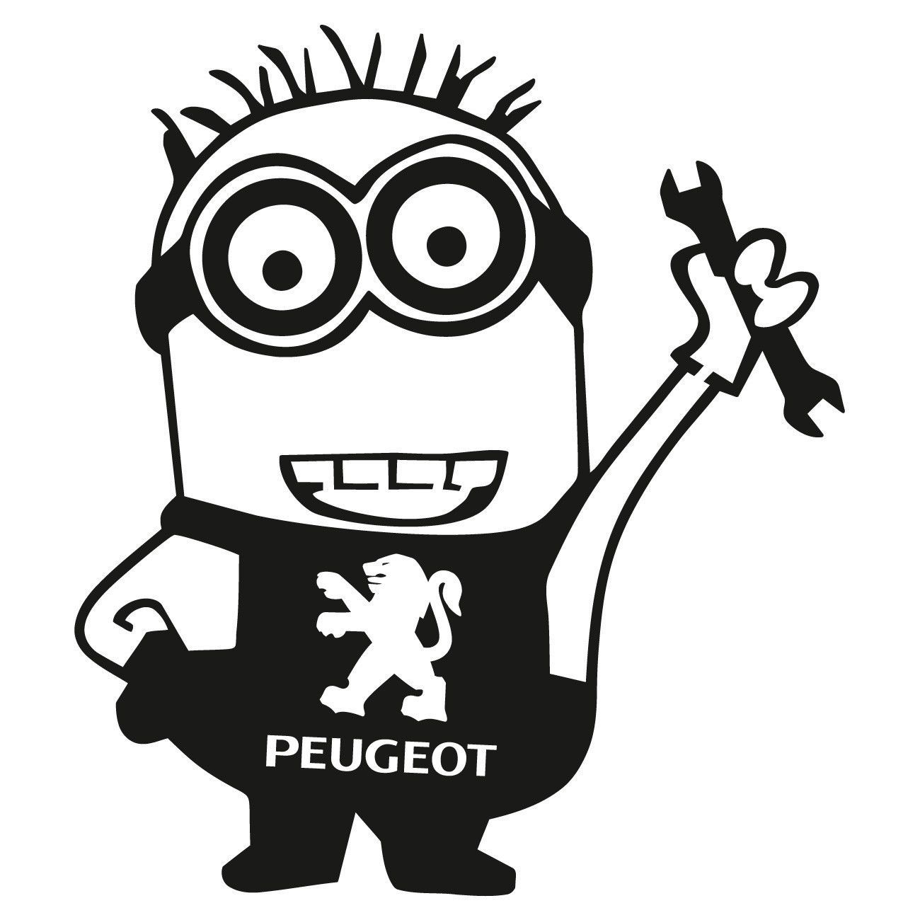 2020 Minion Worker Peugeot Car Sticker Decal Vinyl Funny JDM Dope
