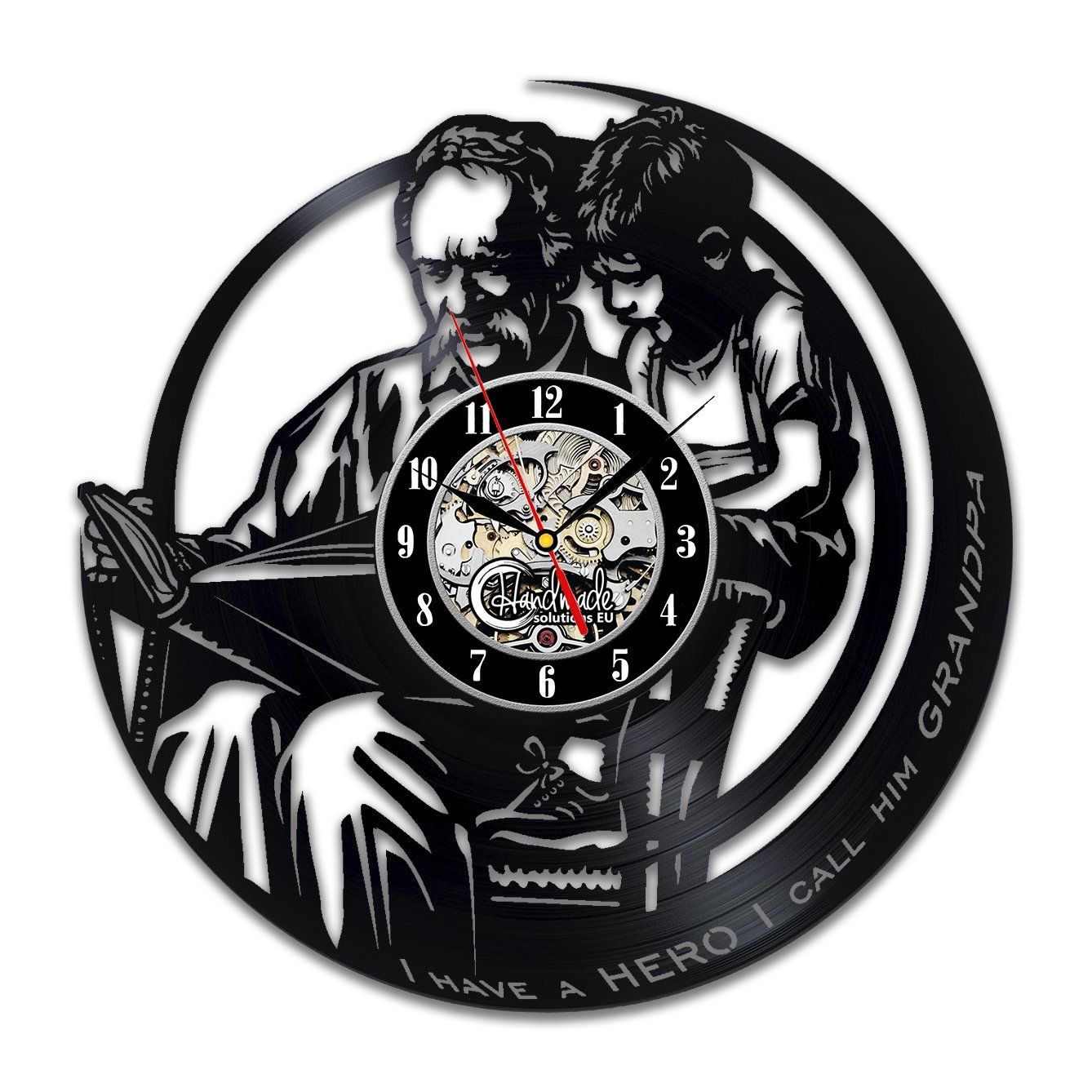 Diy Gift For Grandfather Vinyl Wall Clock Ornament Gifts For Granddad