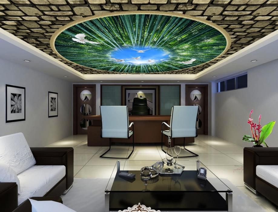 Wall Papers Home Decor Living Room White Dove Bamboo Forest 3d