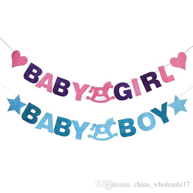 2019 Baby Shower 3m Baby Boy Girl Felt Banner Party Baptism
