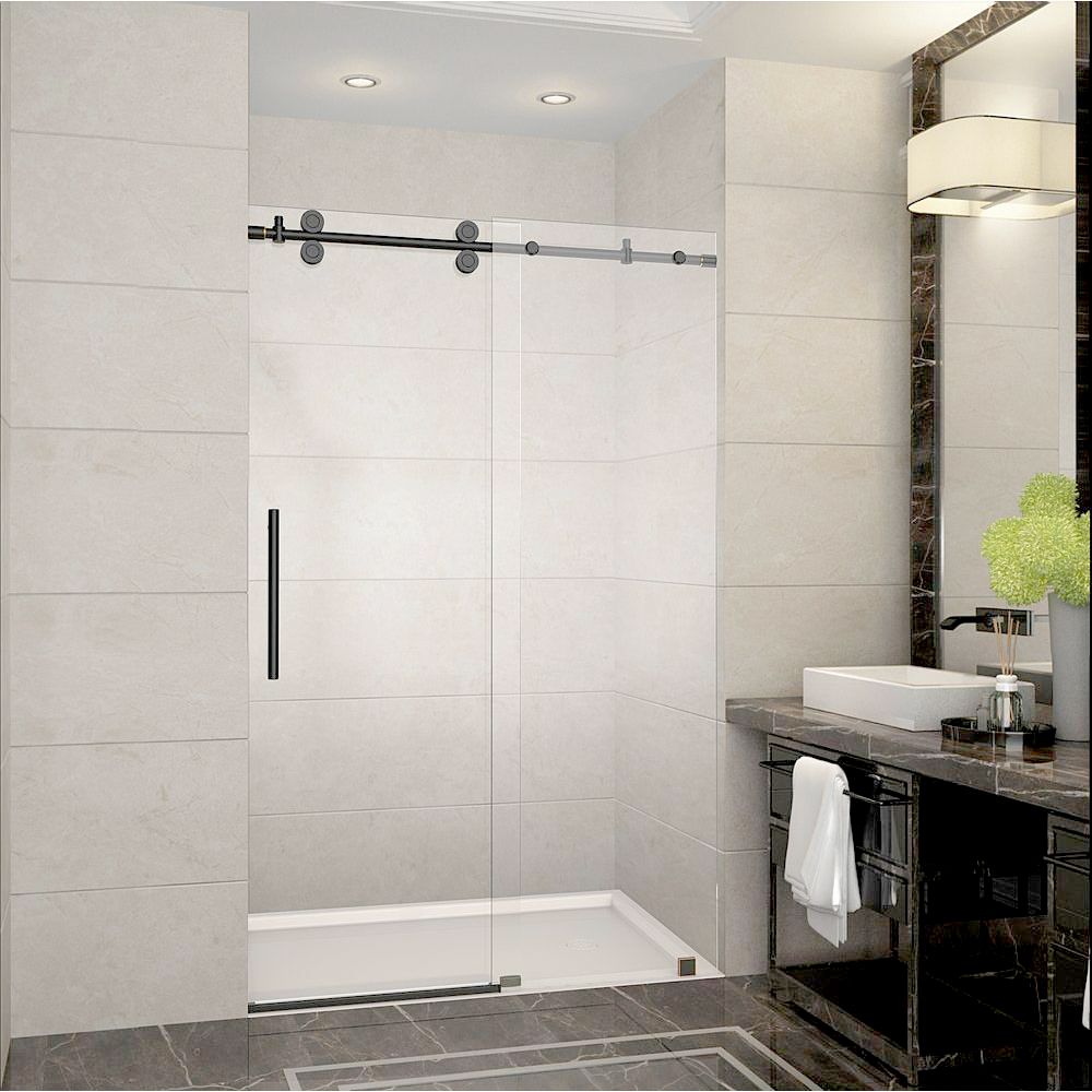 54 In To 60 Frameless Polished Chrome Sliding Shower Door 54 In To 60 Frameless Polished Chrome Sliding Shower Door Luxurious Elegant Doors Hardware Roller Glass