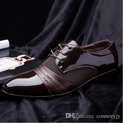2018 HOT Big US Größe 6,5 13 Männer Kleid Schuhe Luxus Herren Business Oxfords Freizeitschuhe Schwarz Braun Leder Derby Schuhe American Club Schuhe Freizeitschuhe für Männer braun