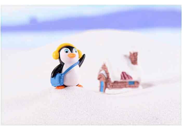 Winter-Pinguin-Fee-Garten-Moos-Miniatur-Dekoration-Puppenhaus-Dekor  X