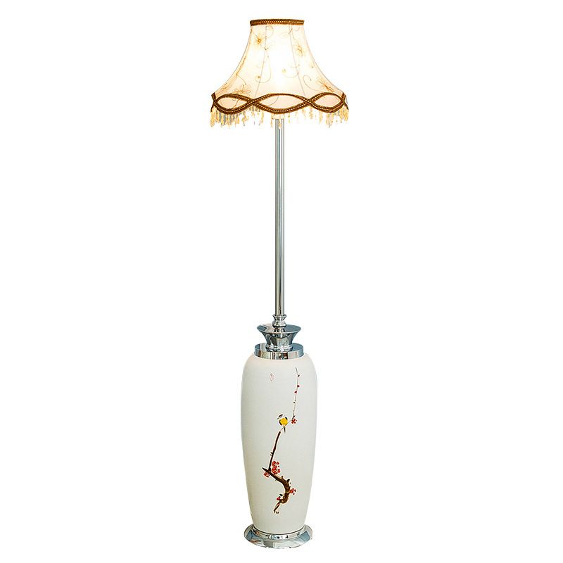 Chinese Style Ceramic Coloured Drawing Floor Lamps For Restaurant Foyer Hotel Hall Decoration Classical Standing Lamp