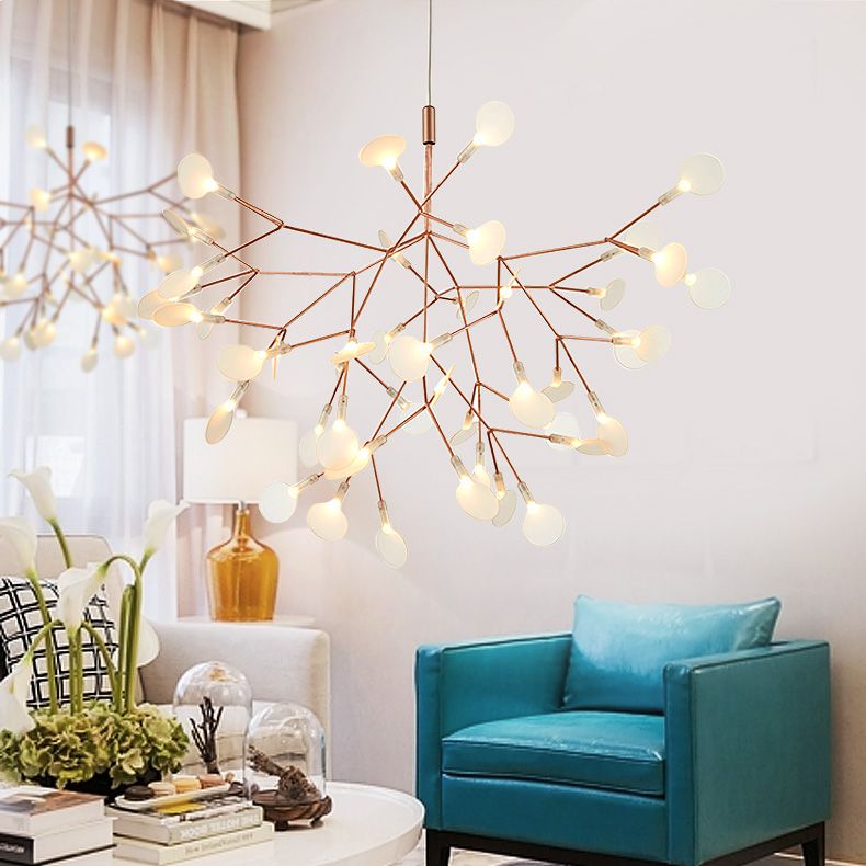 Firefly Led Pendant Lights Modern Creative Snowflake Tree Leaf Firefly Led Pendant Lights Modern Creative Snowflake Tree Leaf Lamp Fireworm Lamps Brown White Black Ac110 240v Lighting Light