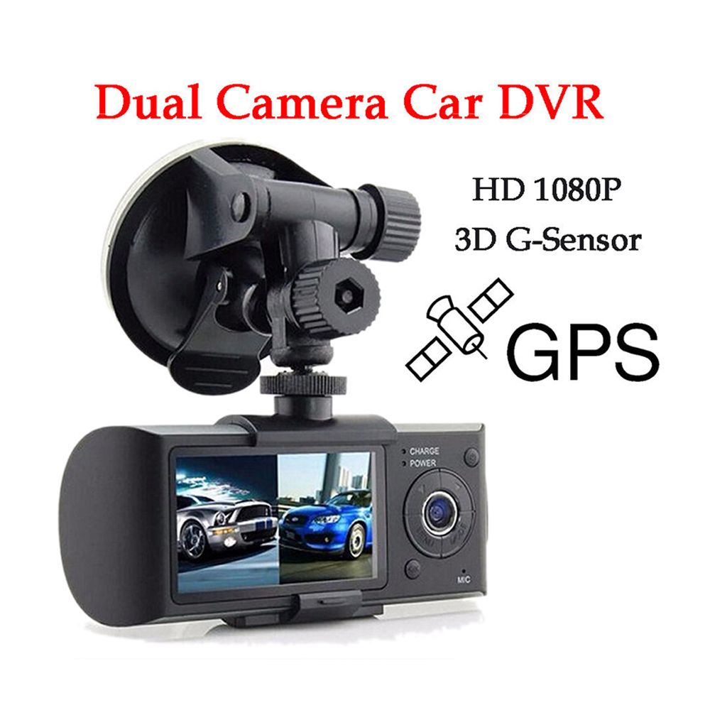 4/" HD 1080P Dual Lens Car Dash DVR Camera Video Recorder Dash Cam G-Sensor GPS