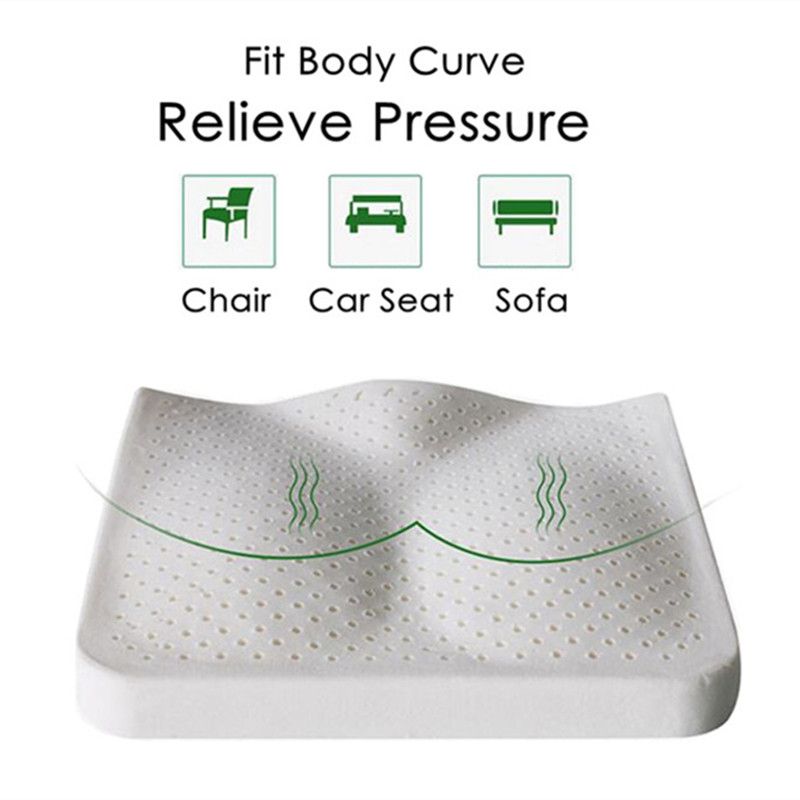 Natural Latex Seat Cushion Pad Soft Memory Rebound Chair Hip Pillow Mats Breathable Tailbone Coccyx Protect