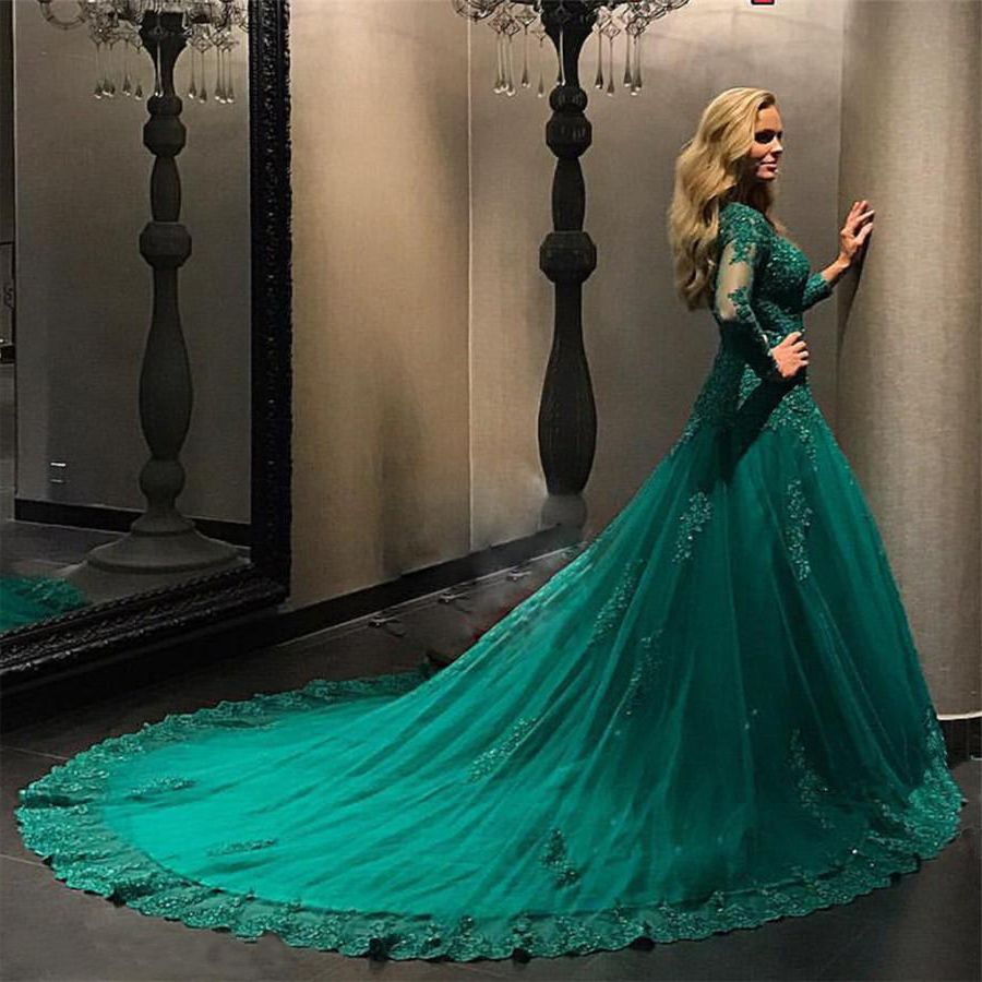 elegant emerald green gown