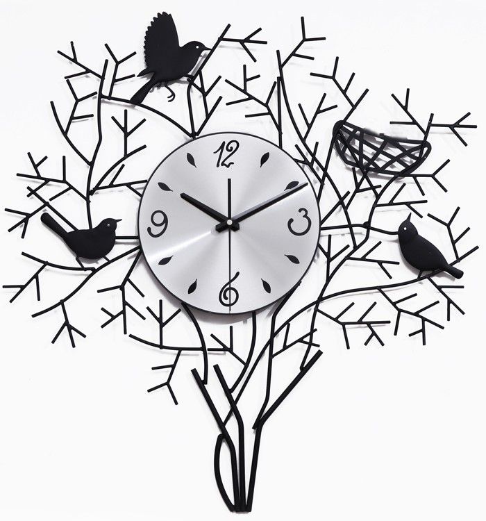 The Sun Movement Tired Bird Homing Artistic Wall Clock Sitting Room Large Decorative Clocks