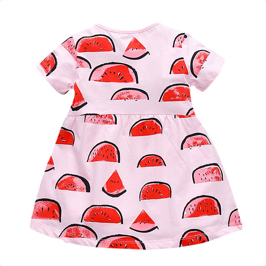 Acheter Détail Printemps été Filles Robe Coton Robes De Soirée Filles Robe De Melon Deau Imprimer Rose Princesse Robes Costume Pour Enfants Vêtements