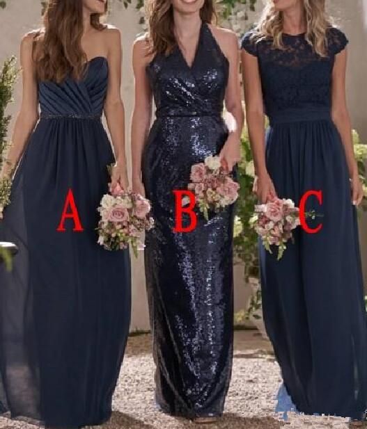 navy mismatched bridesmaid dresses