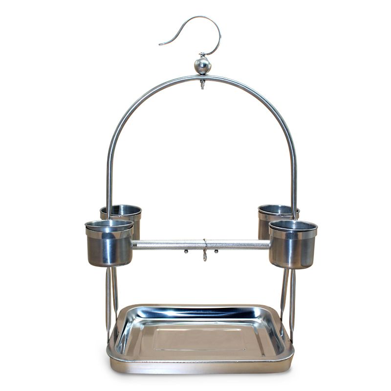 2019 New Arrival Stainless Steel Parrot Stand Holder Bird Cage New Arrival Stainless Steel Parrot Stand Holder Bird Cage Shelf Rack Contains Bangle Portable M Hot