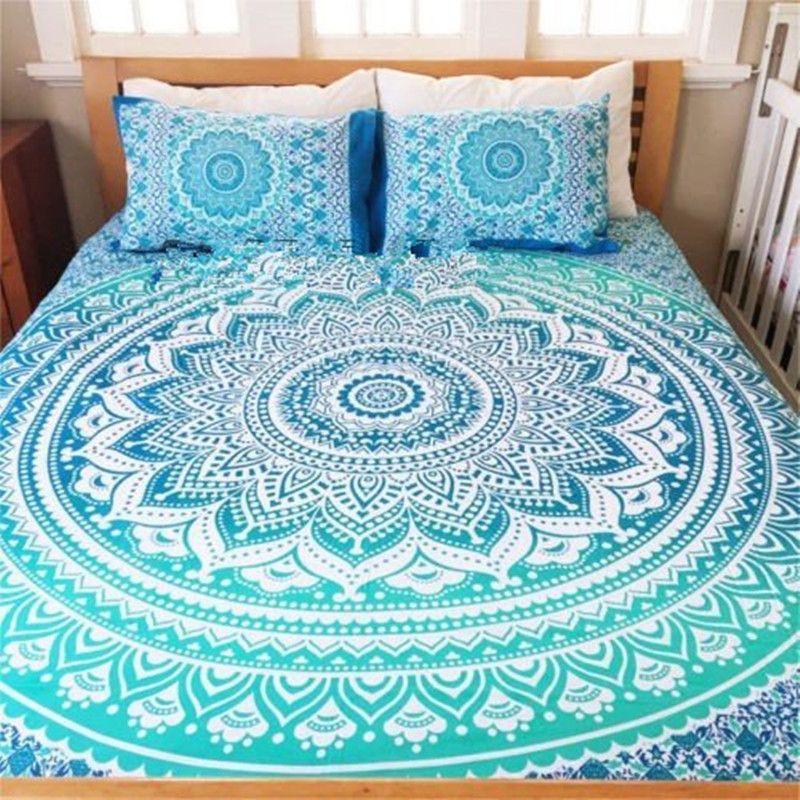 Bohemian Bed Cover 3d Boho Mandala Printing Sheet With Pillow Bohemian Bed Cover 3d Boho Mandala Printing Sheet With Pillow Case Indian Home Decor Bedspread