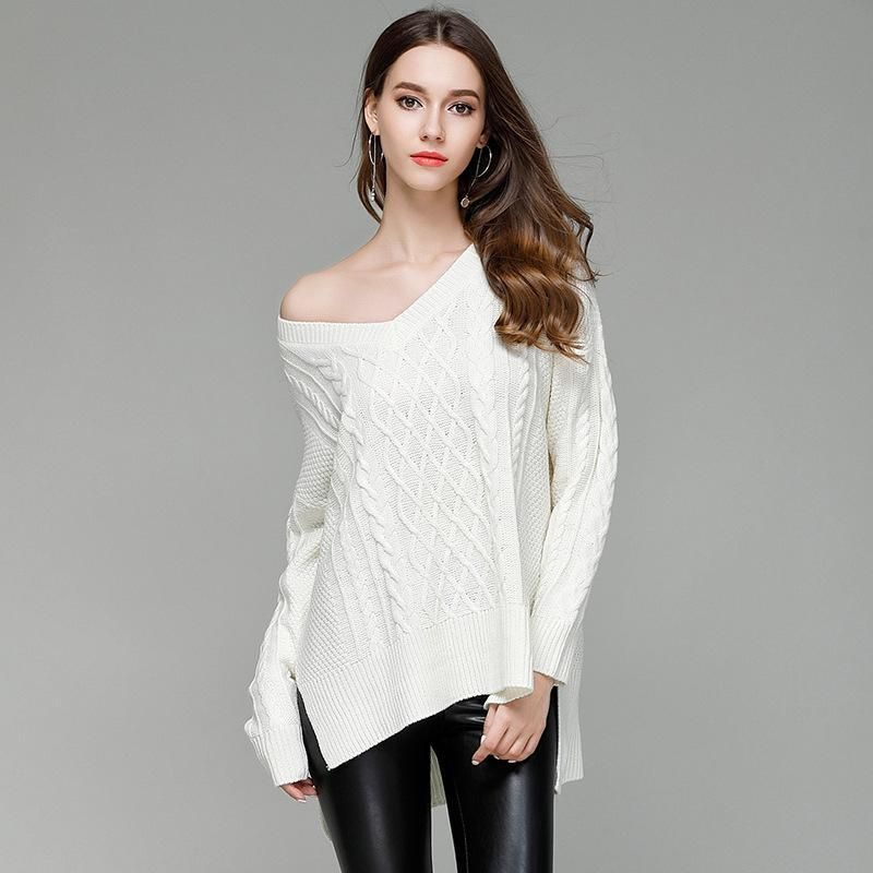 Acquista Autunno Pullover Donne 2018 Di Sexy Spessore Maglioni ZUZ6w