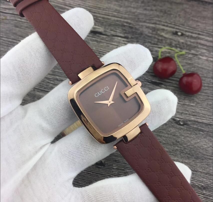 Famous Brand Women Watch Black Brown Red Leather Lady Wristwatch Dress Watch Square Dial Face Gifts For Girls Designer Watch Discount Watch From Liyicaistore 18 64 Dhgate Com