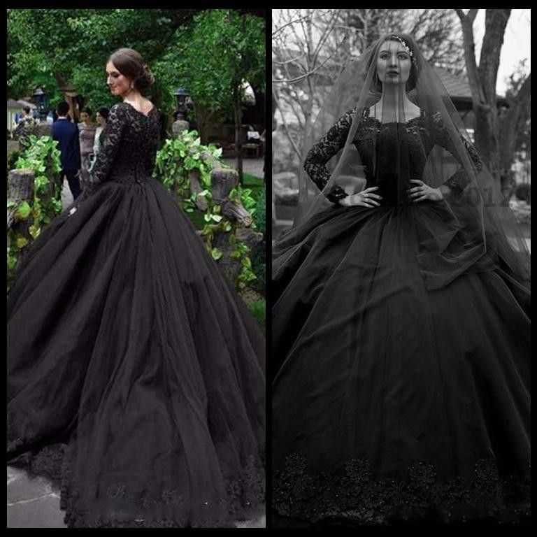 black gothic ball gown