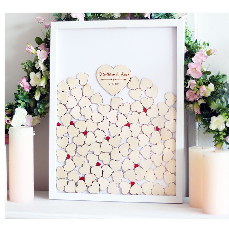 custom wedding guestbook drop top box with hearts unique guestbooks wedding photo guestbook