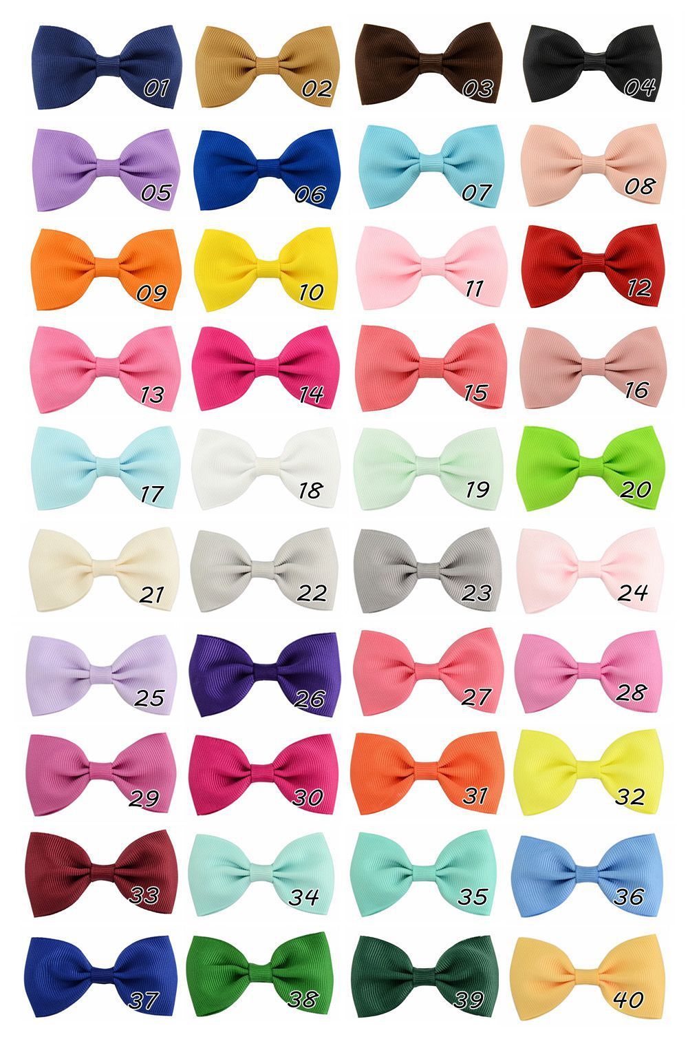 Mini 2.75'' Bow Tie Hair Clip Small Sweet Solid Ribbow Bow Safety Hair