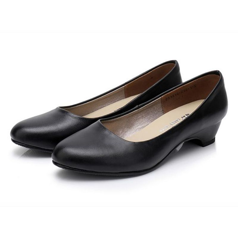 Work Women Black Professional Low Heels, Low Heel And Shallow Mouth