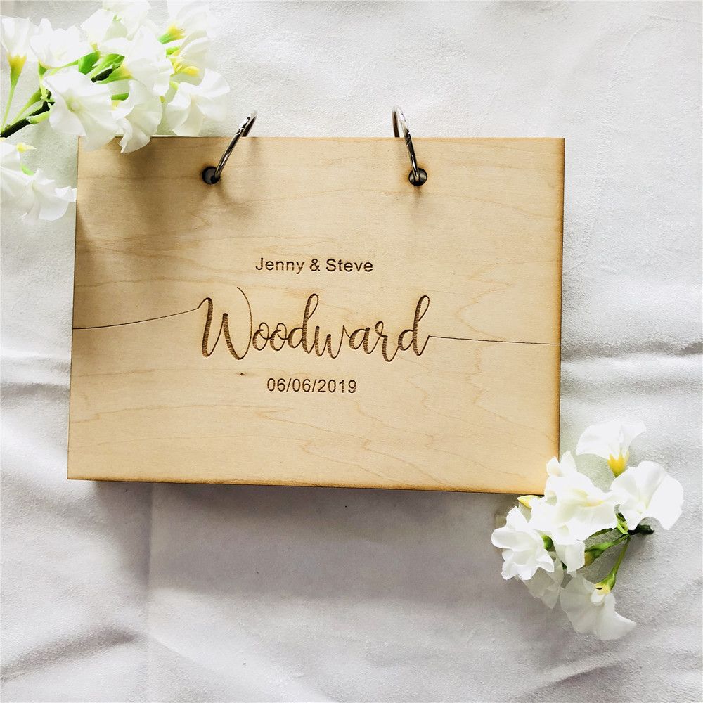 2019 wedding guestbook lettering signature book personalised wooden wedding photo guestbook