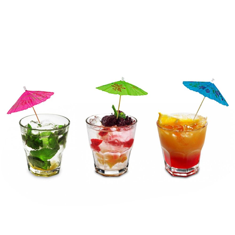 2021 Creative Mini Cocktail Parasols Toothpick 3D Umbrellas Fruit Fork