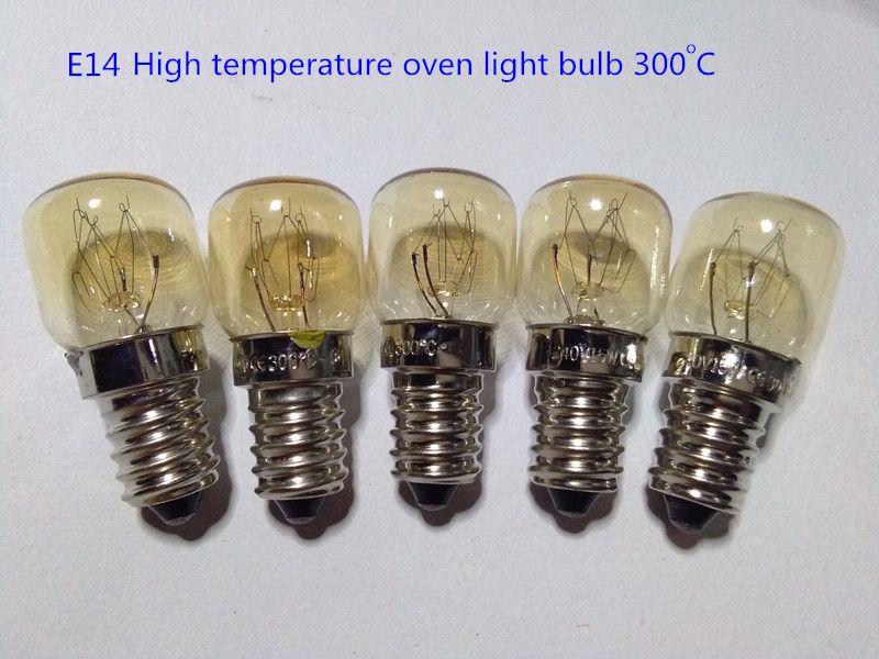 5pcs E14 High Temperature Bulb 300 Degrees Bakery Light Bulbs Oven 220v Bread Machine