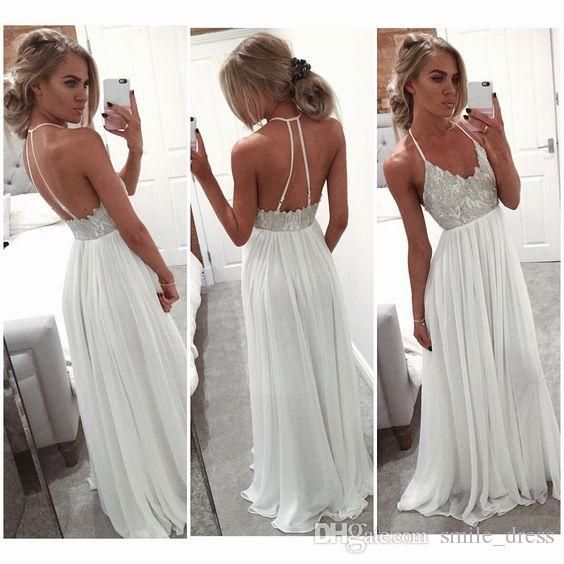 Simple Style Backless Beach Wedding Dresses A Line Halter Summer Wedding Gowns Bohemian Bridal Dresses Custom Made Sa6