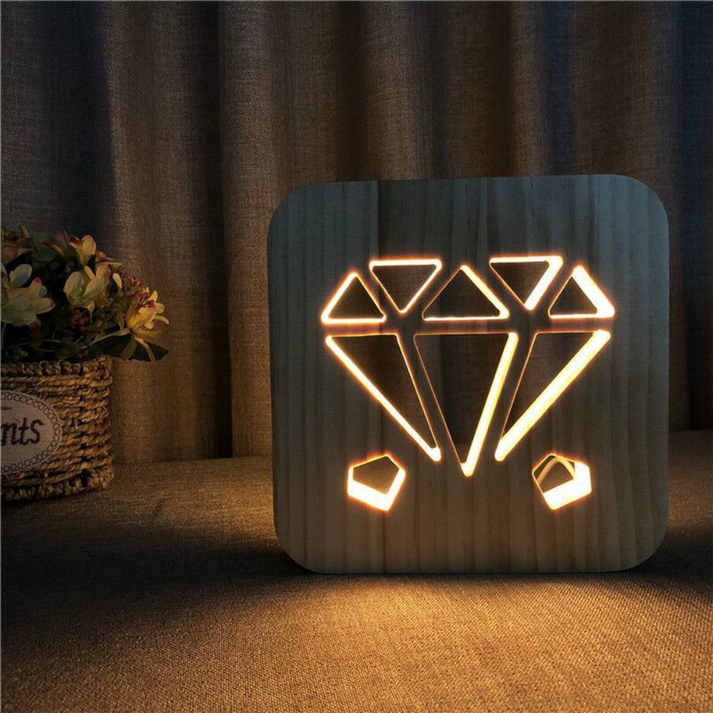 2019 3d Lamp Diamond Wood Carving Pattern Led Night Light Usb Power 2019 3d Lamp Diamond Wood Carving Pattern Led Night Light Usb Power Cartoon Wooden Nightlight Table Desk Home Bedroom Decoration From Jinbingkeji