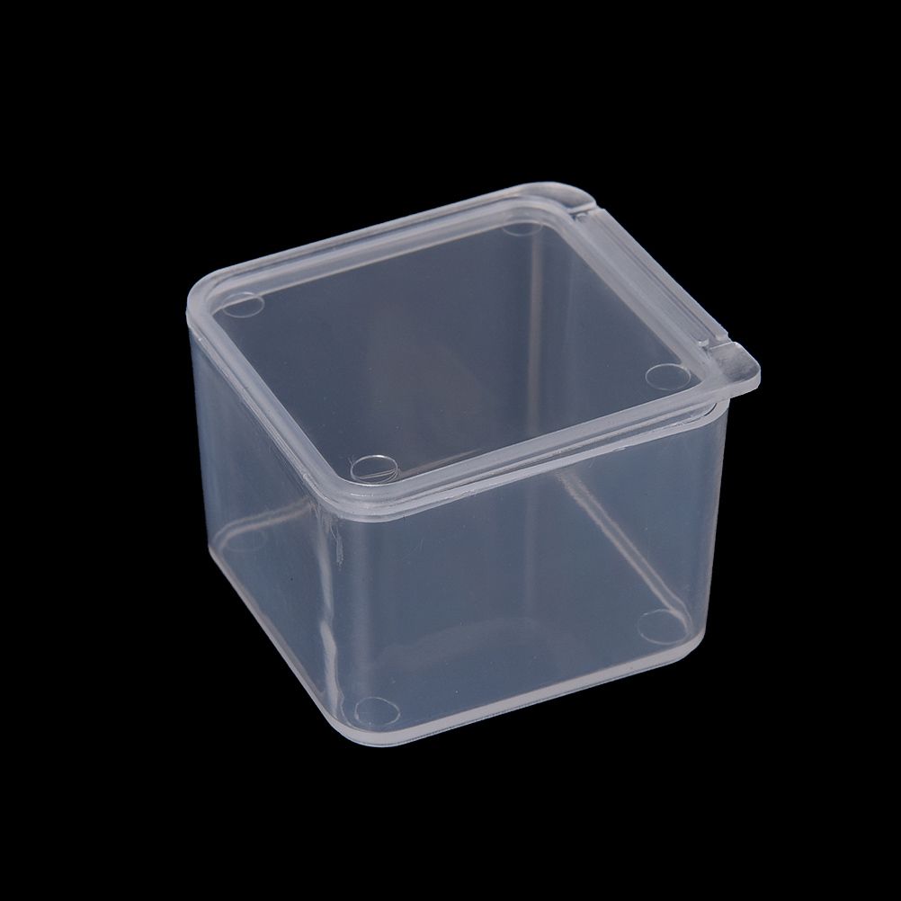 1pc Plastic Small Square Bo Packaging Storage Boxtranspa Finishing Container With Lid For Jewelry Accessories