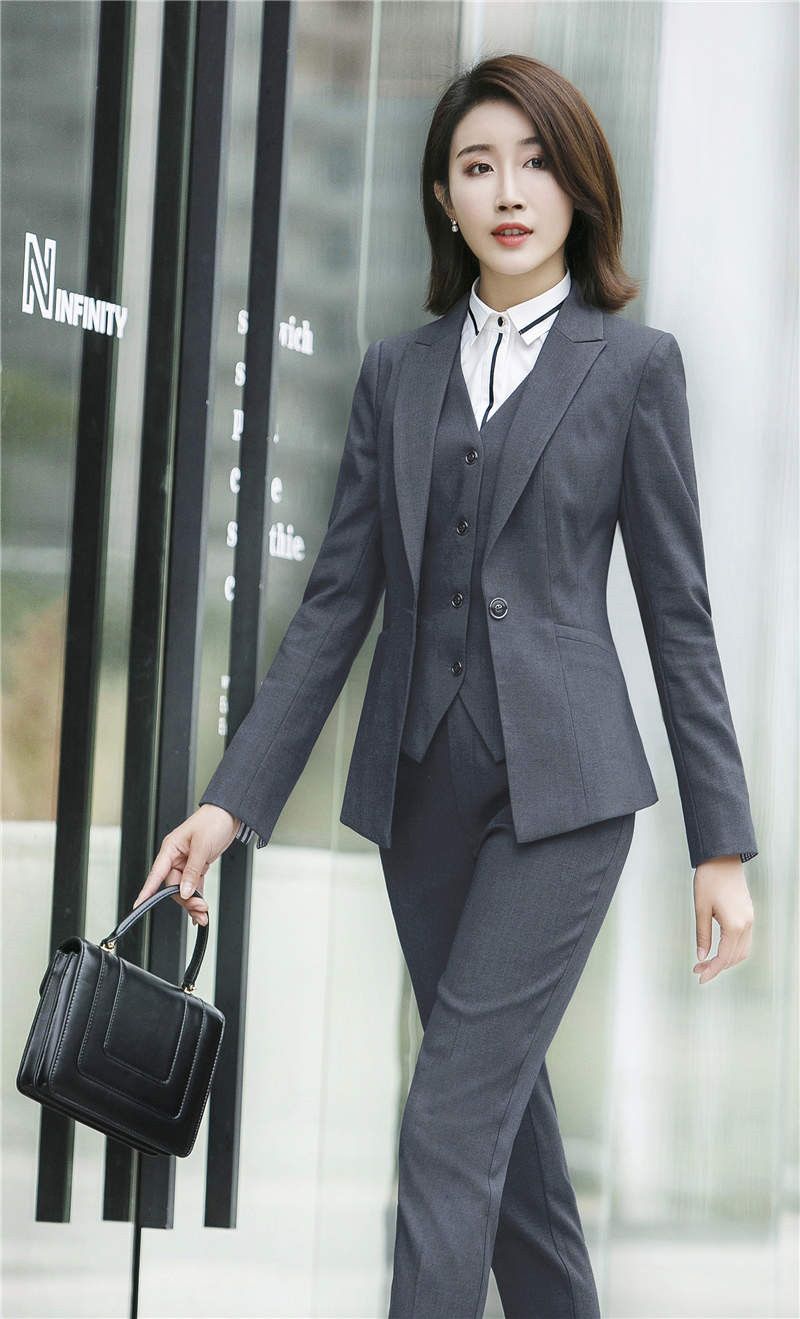 Compra Chaqueta + Pantalones + Chaleco Trajes De Negocios Para Mujer Mezcla  De Lana Para Mujer Uniforme De Oficina Slim Fit Damas Elegantes Trajes De  Pantalón DHL Barato | Entrega Rápida Y