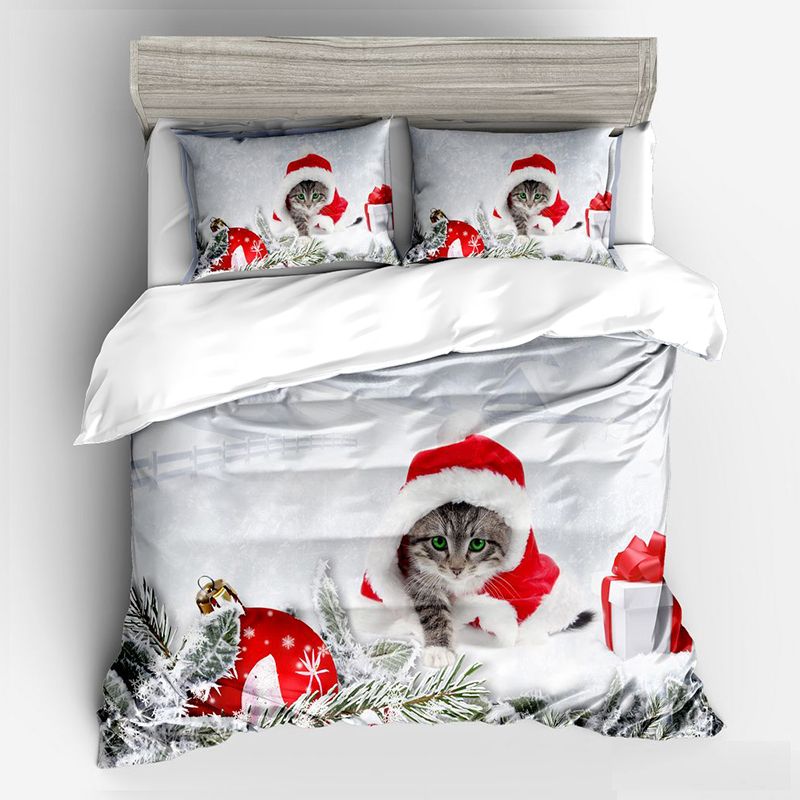 2019 Home Textile Gift Red Kitten Duvet Cover Pillowcase 2019 Home Textile Gift Red Kitten Duvet Cover Pillowcase Bed Sheet Simple Boy Girls Bedding Sets 3 Single Double From Shutie 59 1 Dhgate Com