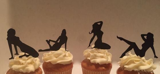 glitter pin up girl birthday wedding valentine s day cupcake toppers