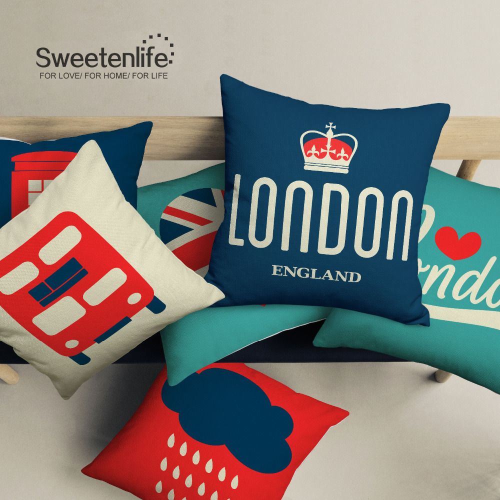 Wholesale Decorative Cushion Cover 45x45cm Throw Pillows British