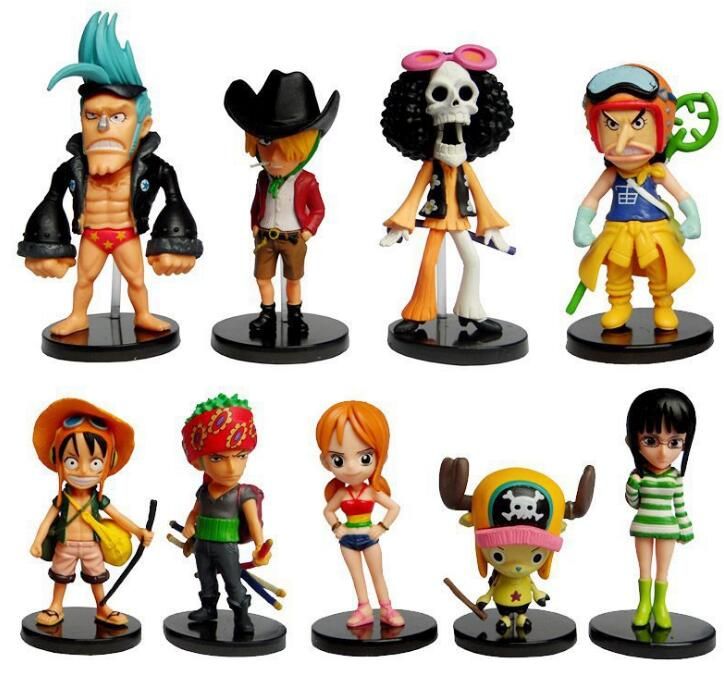 9 Teile / satz Alle serie One Piece Action-figuren Ruffy Zoro Nami Usopp Tony Chopper Nico Franky Brook Modell Spielzeug