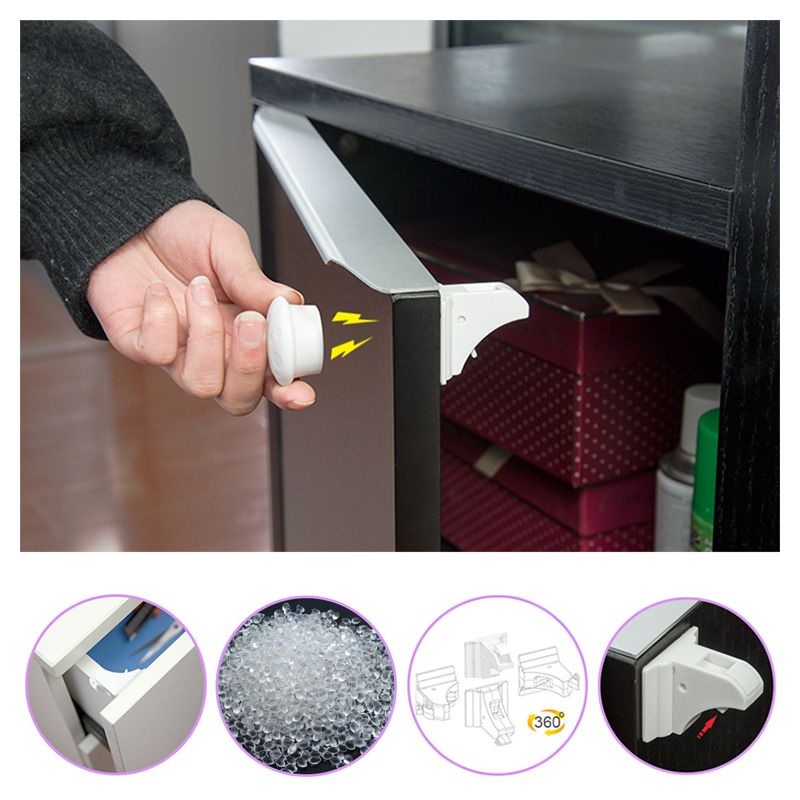 8 Locks 2 Keys Magnetic Baby Child Cupboard Safety Locks