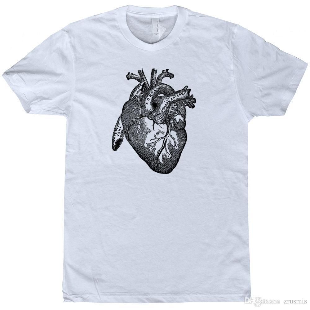 newest 2017 heart t shirt medical heart diagram tee vintage science